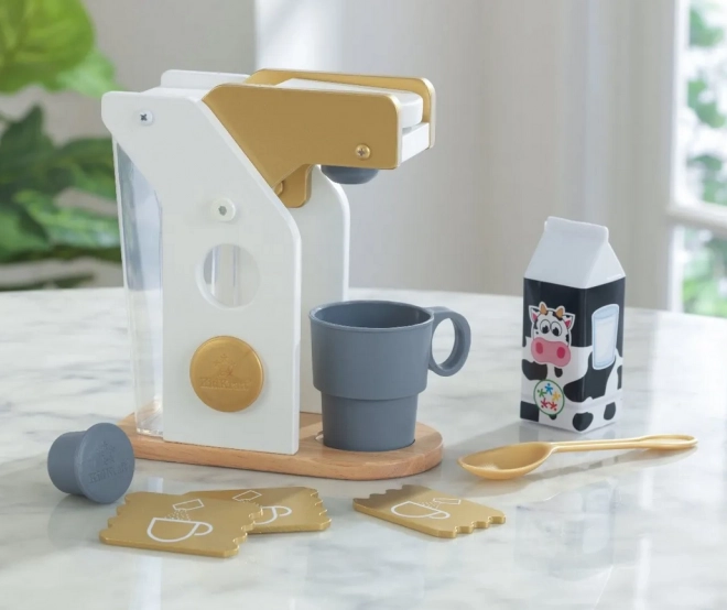 Børnekaffemaskine med tilbehør – gylden KIDKRAFT