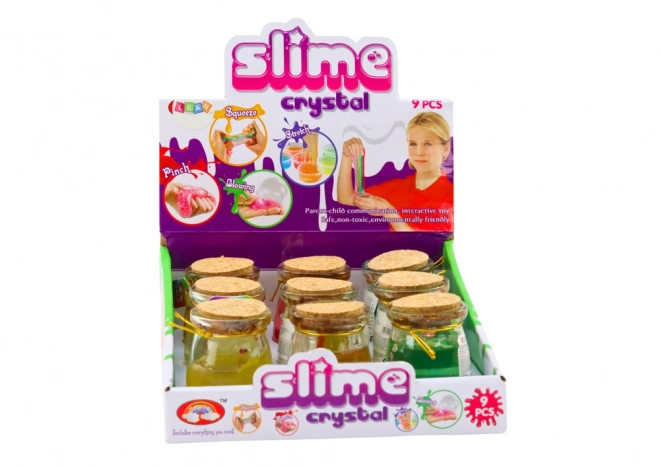 Farverigt slim i glas 150 g - 9 farver
