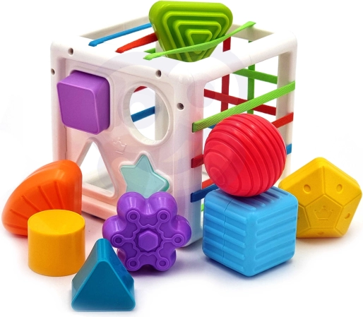 woopie baby elastisk sensorisk terning – formsorterer, 11 dele