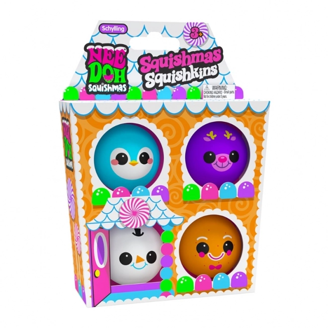 Schylling NeeDoh Sæt af Squishmas Squishkins krammbolde