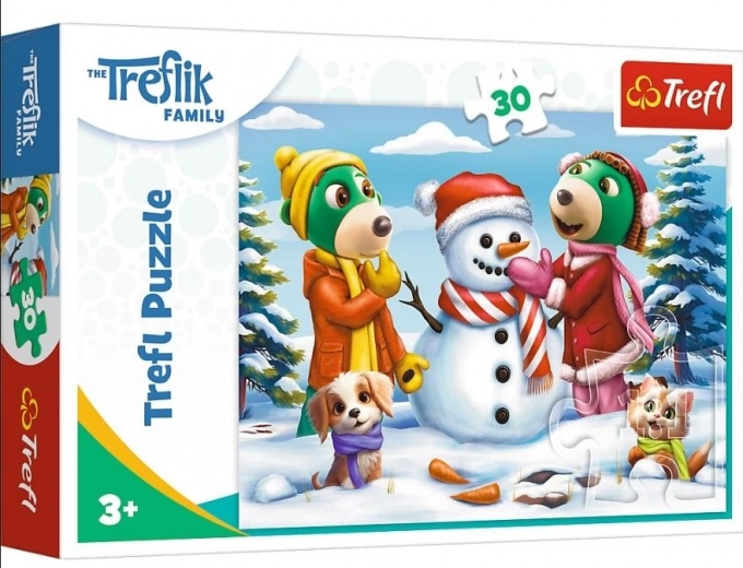 Puzzle Trefl Familien Treflików: Vinteraktiviteter 30 brikker