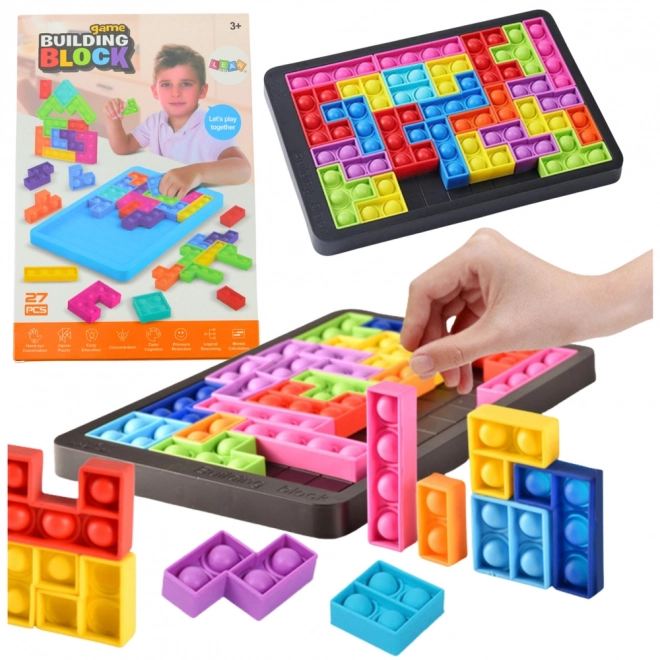 Sensorisk legetøj Tetris Pop-It Puzzle 3i1