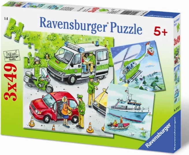 Puslespil politiet i aktion 3×49 brikker RAVENSBURGER
