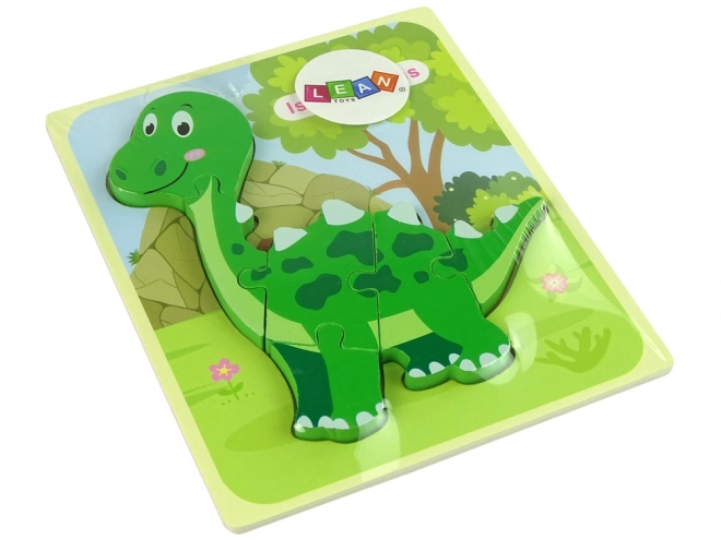 Træpuslespil Dinosaurus Isanosaurus Tyranosaurus Grøn