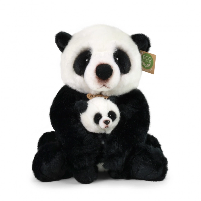 Rappa Plys panda med unger 27 cm MILJØVENLIG