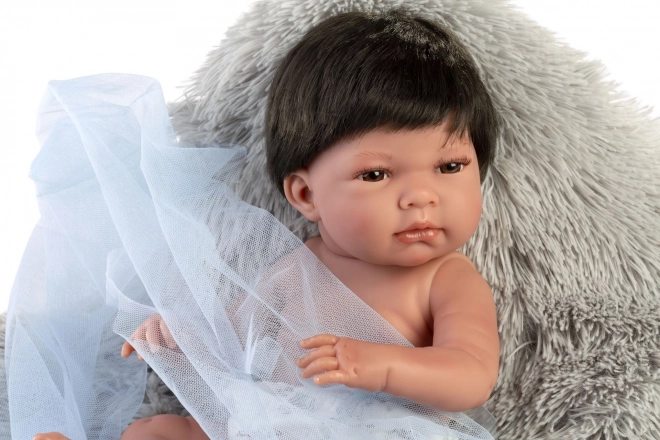 Realistisk dukke baby Llorens New Born Dreng med helt vinylkrop 40 cm