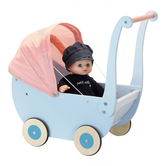 Petitcollin Trævogn blå (til dukker op til 40 cm)