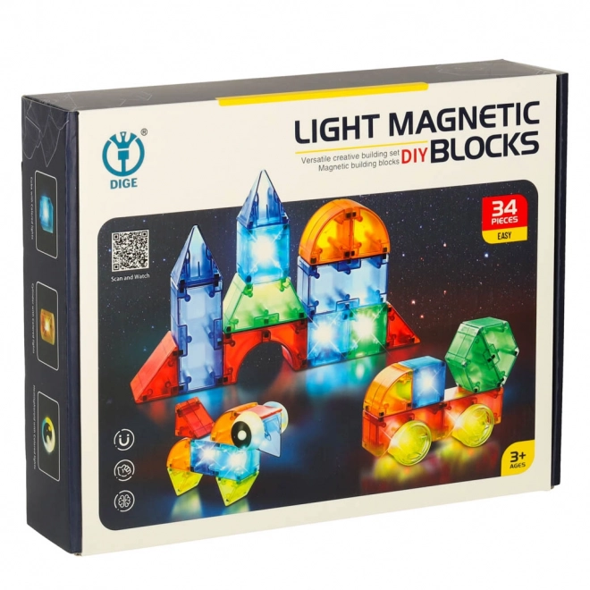 Lysende magnetiske blokke 32 el.