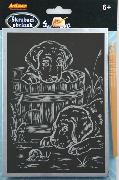 Skrabe billede sølv 14x22cm