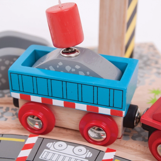 Bigjigs Rail Kran med Grus