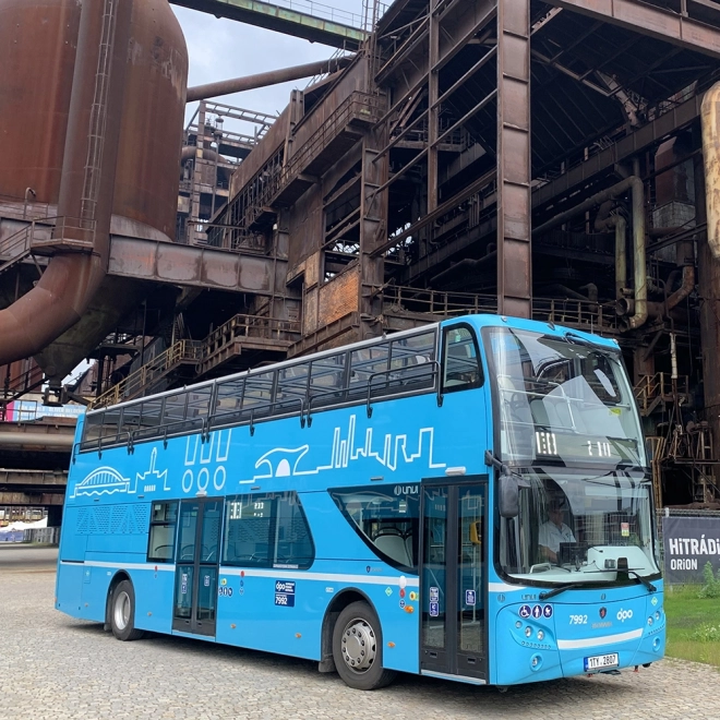 Tobedækket legetøj bus blå 20 cm