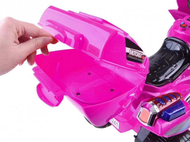 Børne sportsmotorcykel med farverigt LED lys – Pink