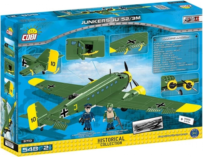 COBI 5710 II WW Junkers JU 52/3M, 548 klodser, 2 figurer