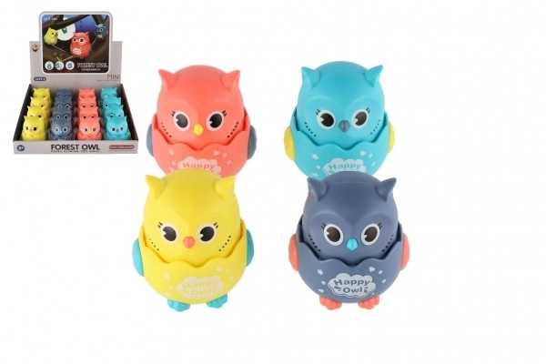 Sovy Happy Owl plastik 7x8 cm kørende