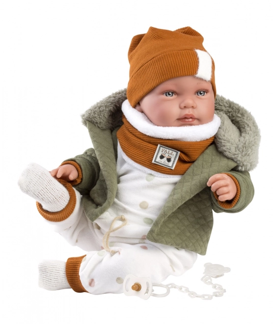 Llorens 84465 NEW BORN - realistisk babydukke med lyde og blødt stofkrop - 44 cm