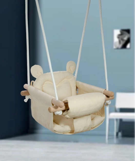 Børne gynge Bamse beige