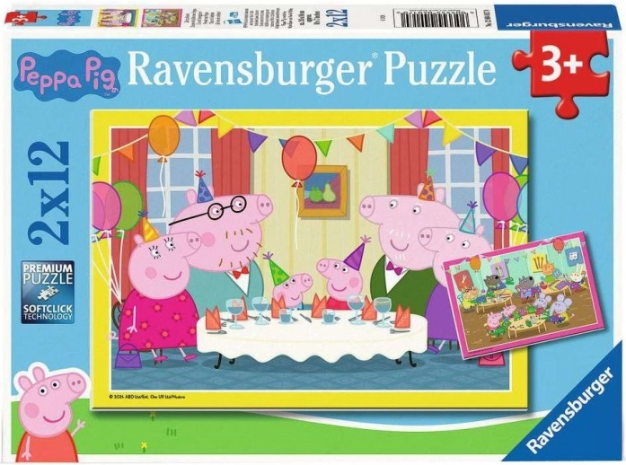Ravensburger puslespil Gurli Gris til festen 2x12 brikker
