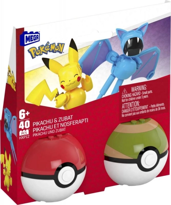 Mega Pokémon Pokéball - Pikachu og Zubat
