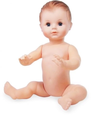 Petitcollin Badebaby 50 cm (brune øjne)