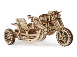 Ugears 3D puslespil motorcykel med sidevogn – mekanisk træmodel