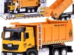 Børnelastbil med tippefunktion med lys og lyd, metalchassis, pull-back