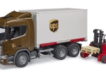 Kommerciel lastbil SCANIA Super 560R UPS med gaffeltruck BRUDER 1:16