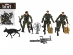 Sæt af militære actionfigurer med hund
