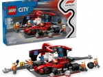LEGO City F1 pit stop og mekanikere med FERRARI-monopost