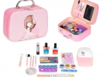 Børne-kosmetiksæt i kuffert med spejl og UV LED-lampe