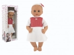 Panenka Hamiro blinkende 50 cm med fast krop og hvide kjoler med røde prikker