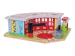 Bigjigs Rail trædepot til 5 tog