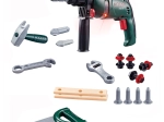 Børneværktøjssæt med batteriboremaskine og tilbehør