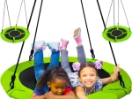 Ophængt gynge storkerede 120 cm, grøn-sort, 150 kg