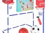 Fodboldmål og basketballkurv 2-i-1 med to bolde og pumpe