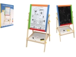 Dobbeltsidet magnetisk børnetavle i træ, sort/hvid 35 × 43 cm med tilbehør