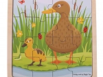 Rammepuslespil i træ BIGJIGS TOYS – andemor med ælling – 16 brikker