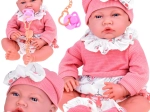 Interaktiv babydukke 45 cm – blød krop og lyserødt sæt med sut