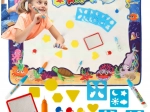 Aqua Magic vandtegningsmåtte XXL med sæt af stempler og skabeloner 100 × 80 cm