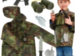 Camouflagekostume til børn med militærudstyr, 3-8 år
