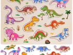 Træ-knoppuslespil dinosaurer – 11 brikker