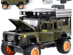 Metallisk terrængående køretøj med lyd og LED-lys
