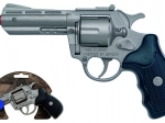 Politi-revolver i metal, sølvfarvet, 8 skud