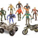 The Corps soldater med motorcykel – sæt med 8 figurer 11 cm