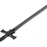 Plastisk krigssværd med udsmykket greb og lyde 80 cm