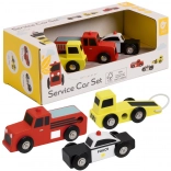 Classic World træbiler Politi Brandbil Bugserbil sæt 3 stk