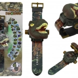 Ure med projektor 3D dinosaur Tyrannosaurus Rex 22cm