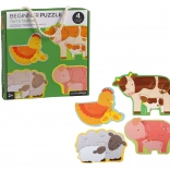 Petit Collage første puslespil gårdens dyr