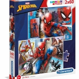 CLEMENTONI Puslespil Spiderman: I aktion 2x60 brikker