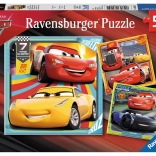 Ravensburger puslespil Biler 3 på racerløbene 3×49 brikker