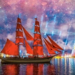 Castorland puslespil Rød fregat 1000 brikker